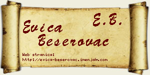 Evica Beserovac vizit kartica